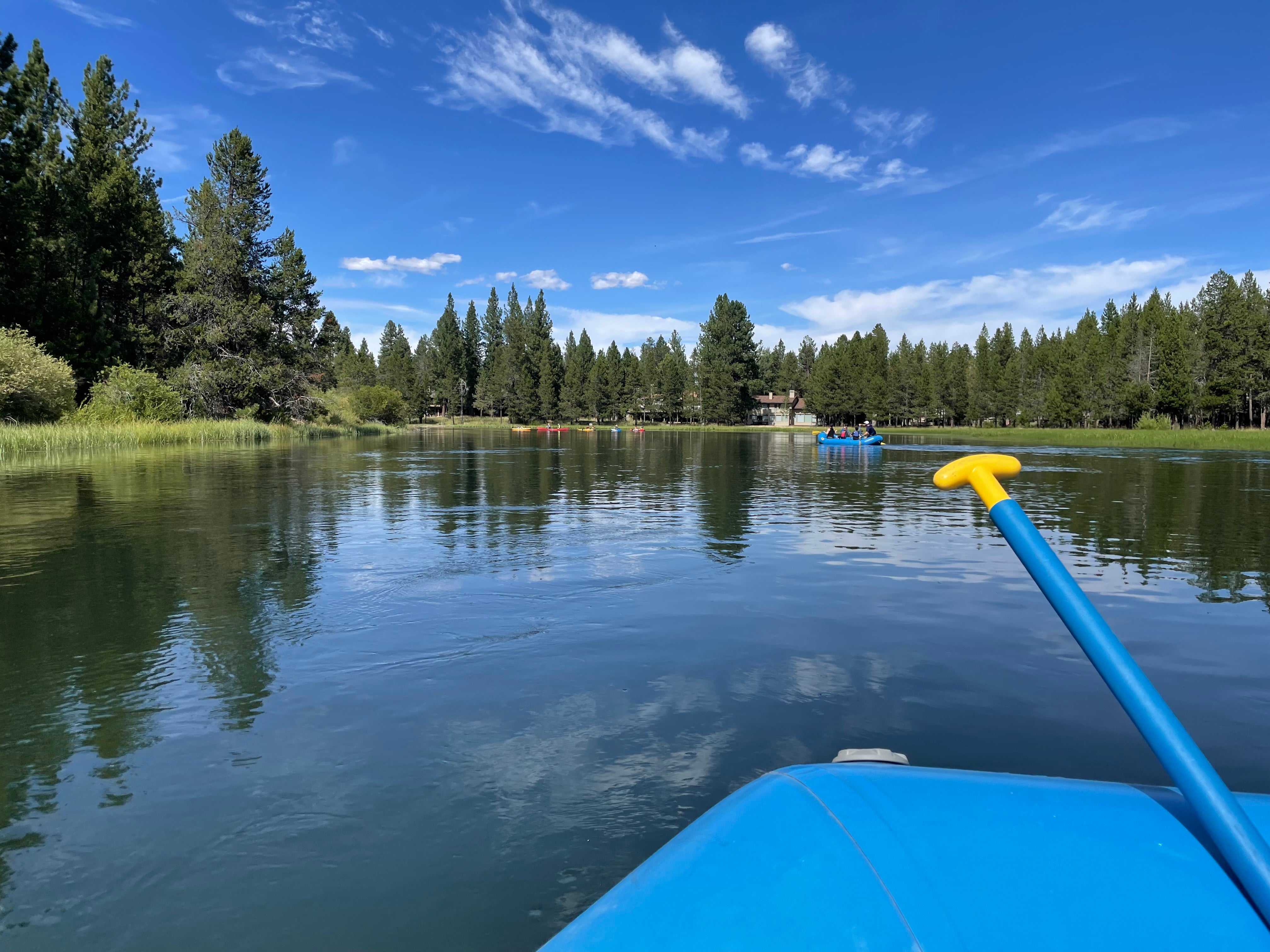 First-person perspective of a river rafting trip highlighting the active lifestyle and tactile utility of the Samson California touchless skincare protocol with zero residue